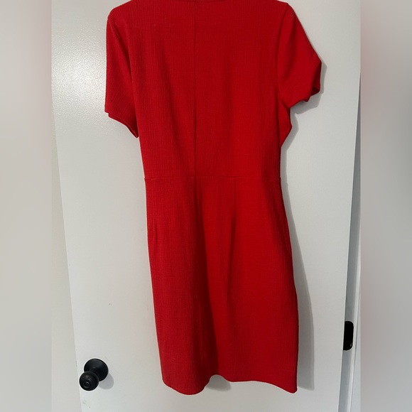 J. Crew Red Wrap Dress-Size Large - Picture 2 of 2